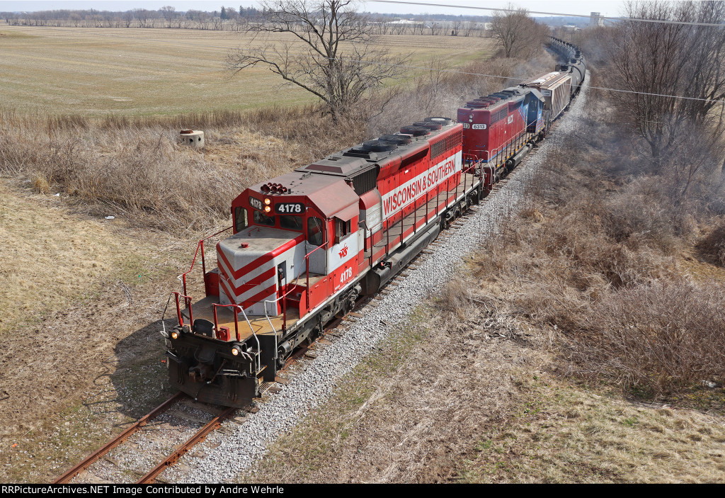 About to duck under County M, westbound out of town